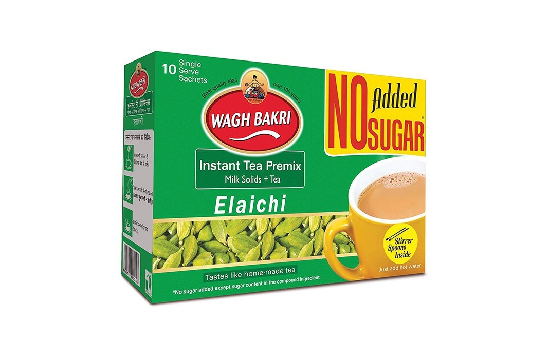 Wagh Bakri Instant Tea Premix Elaichi (Milk Solids + Tea)   Box  80 grams